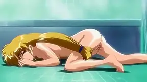 Triangle Heart 4 - Horny hentai girl fingers her wet pussy in shower