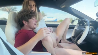 Hot Petite Blonde Stepsis Fucks Crazy In Self Driving Car - Molly Little - Luke Cooper