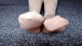 Toe Wiggling In Nude Compression Socks