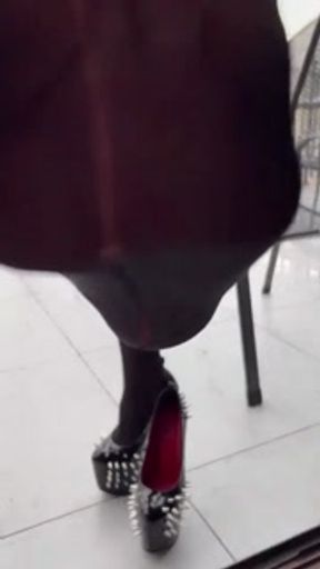 My sexy feet in nylons - red nails - FOR YOU