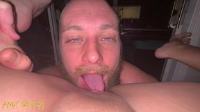 female pov pussy eating orgasm from blue eye white guy