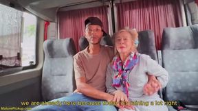 Tattooed 82 Years Old Mature Picked up for Anal