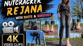 4K | Rejana takes on a fun and unusual challenge: crushing different nuts using nothing but her footwear and bare feet