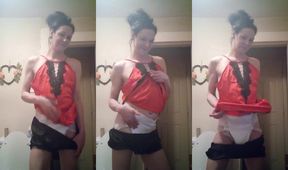 Raw POV Diaper Tease Millie’s Satin Top Black Bloomers stuffed choking her tight