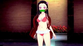 nezuko kamado cojiendo en la alberca