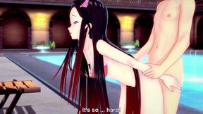 nezuko kamado cojiendo en la alberca