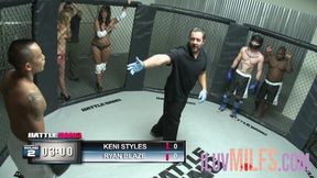 Blonde babe getting passionately fucked after a battle