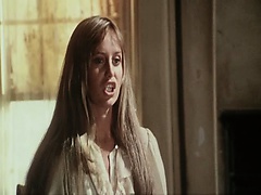 Susan George dropping her dress and touching a guy and