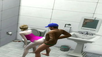 Athletic ebony Latina gets pounded doggystyle in deli bathroom