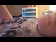 Cute white teen girl fingers herself