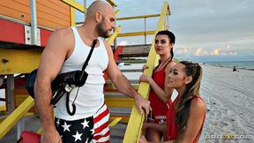 Horny Lifeguards Share Cock