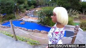 Public Mini Golf Encounter: Hardcore Doggystyle and Quick POV Blowjob with a Shy Babe