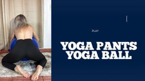 inflatable yoga ball and leggings