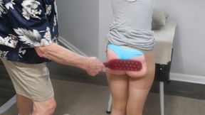 Petite blonde Reagan Reid takes hard spank, paddle, and cane punishment before getting fucked and cr