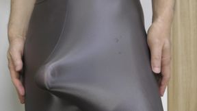 Masturbation with black spandex leggings