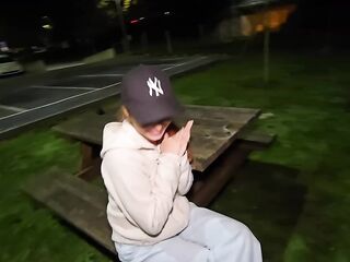 Risky ANAL sex in public car with stranger.