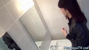 Luscious Asian Babes - Wild Water Games in Public Bathroom Stall Fun