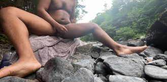 Edging Massive BBC Riverside Moans To Gushing Public Cum Explosion
