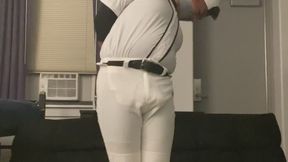Baseball player taped up