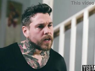 Large shlong manipulative boyfriend screws his teen girlfriend in front of her step parents