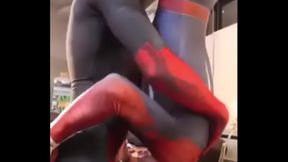 Hot Superhero Blowjob – Custom Spiderman cum scene with gay sex action