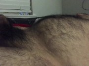 Belly inflation J/O after pizza stuffing