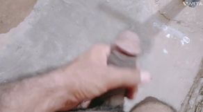 Indian boy masturbation and cumshot in public area