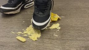 Bw black Nike sneakers crushing banana