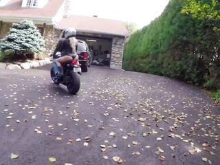 Outdoor Ride! Blond Bitch Gets Stuffed!