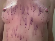 Preview: Listen to me shiver from the hot wax on my tits, then grind until I cum