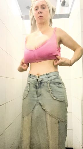Masturbating in the Gym Shower