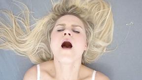 ”Introverted Blonde Experiences a Wild Orgasm”