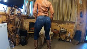 cabin striptease – leather belt, jeans & slow teasing (part 2)