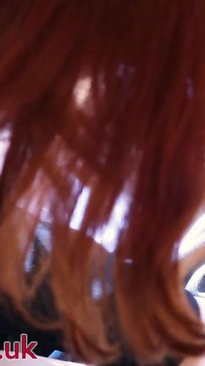 Equestrian Redhead Punishes Bratty College Student with Her Crop