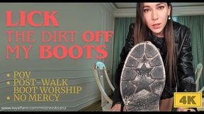 Mistress Ksana let's you Lick the Dirt Off her Boots after a walk POV