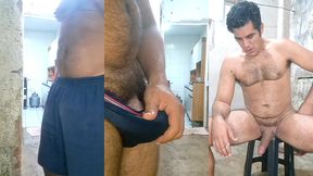 yuri gaucho - mijada de pau duro e gozada farta - urso brasileiro dotado tocando punheta - urso solo punheta