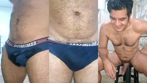 yuri gaucho - mijada de pau duro e gozada farta - urso brasileiro dotado tocando punheta - urso solo punheta