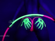 DestinationKat Dances and Hula Hoops Under A Black Light