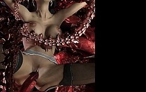 3D Monstrous Tentacles On Poor Girls