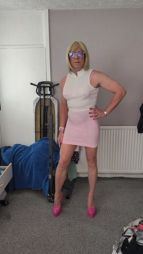 Sissy holly in chastity and plugged