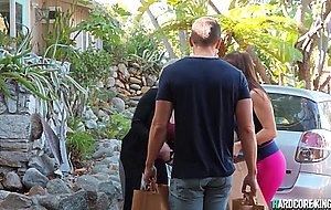 Dude fucks lesbians next door