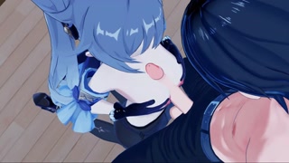 Keqing goes to town on that dick, rough mouth fuck cum.