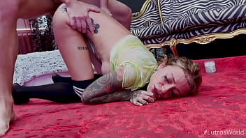 Tattooed Sasha Beart gapes and squirts during rough anal fisting