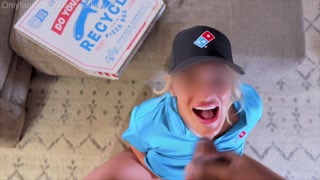 Pizza Delivery Girl Gets A Big Black Sausage And Her Face Covered In Cum