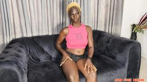 Blonde African teen getting her pussy stretched by giant black cock.