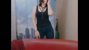 Pleasant-looking Babe Smiles and Does a Sexy Dance