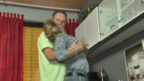 Older couple fucking in the kitchen