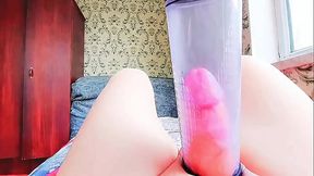 Sissy showing off pastel hair in cute pigtails