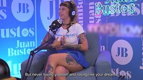 Busty Latina Esencia Migrante Gets Off 8 Times, Gags on Cock During Juan Bustos Interview