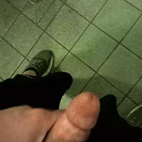 Wank in public WC station